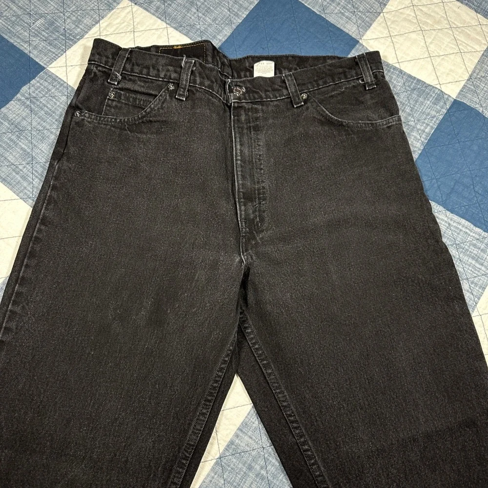 Vintage 90s Levis 550 Orange Tab Black Relaxed Tapered Jeans Made in USA *35x30